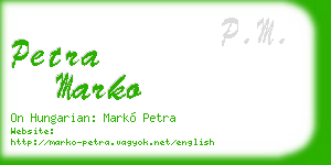 petra marko business card
